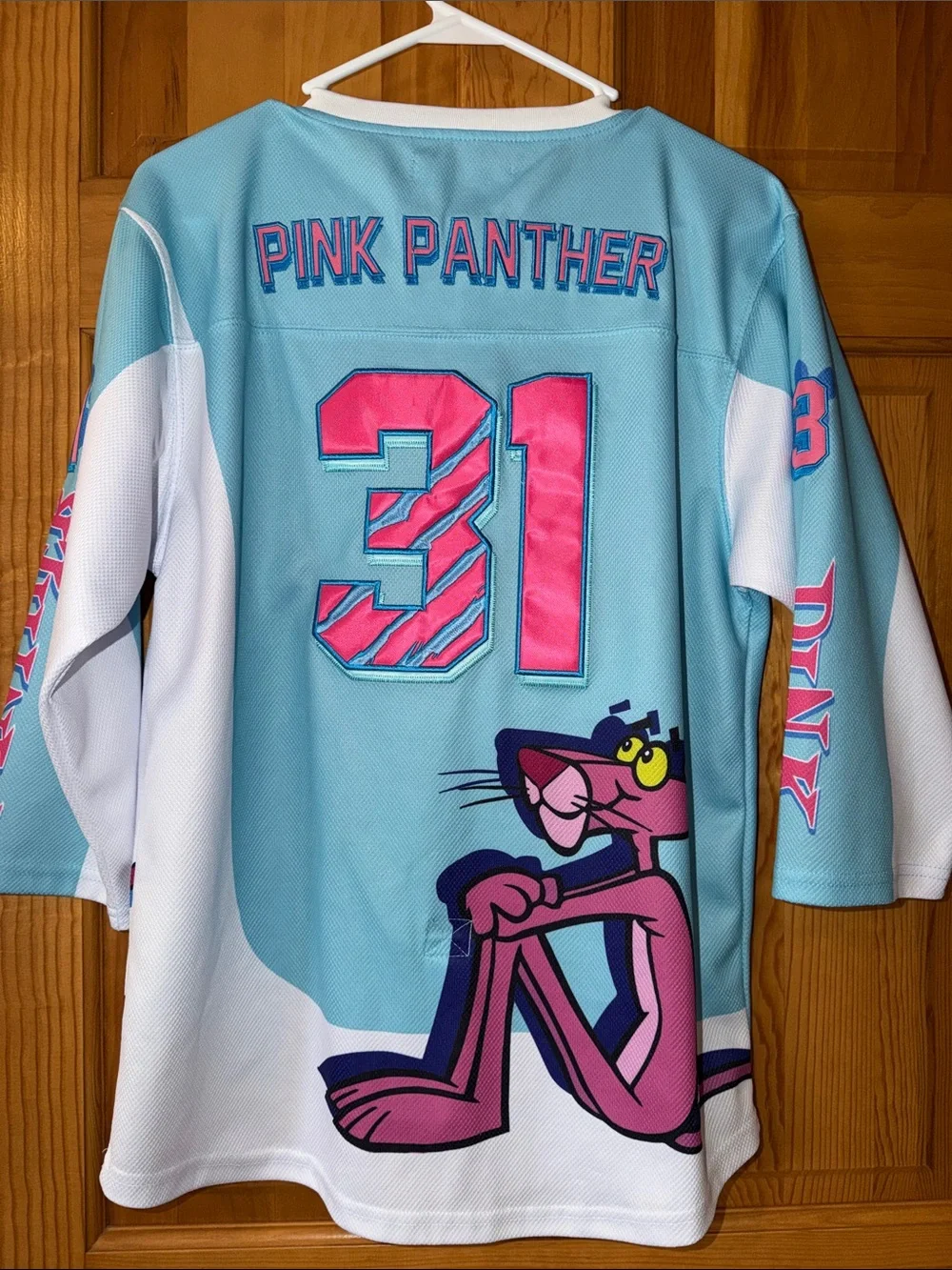 Pink Panther Jersey in Light Blue & White by Headgear Classics